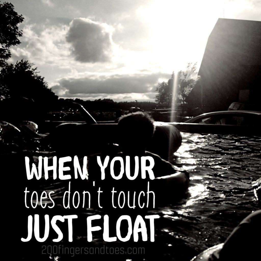 When your toes don't touch, just float